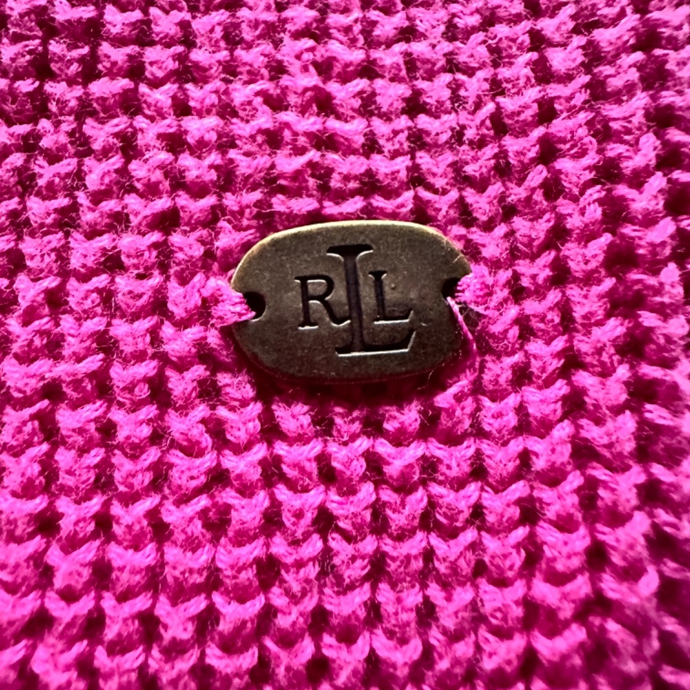 Ralph Lauren Luxury Hoodie Womens M Fuchsia 100% Cotton - Picture 6 of 10
